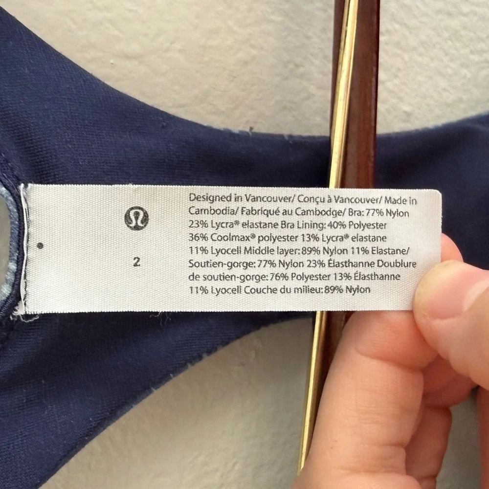 Lululemon Wunder Train Bra‎ Medium Support Shapeshifter Flux Blue Multi size 2